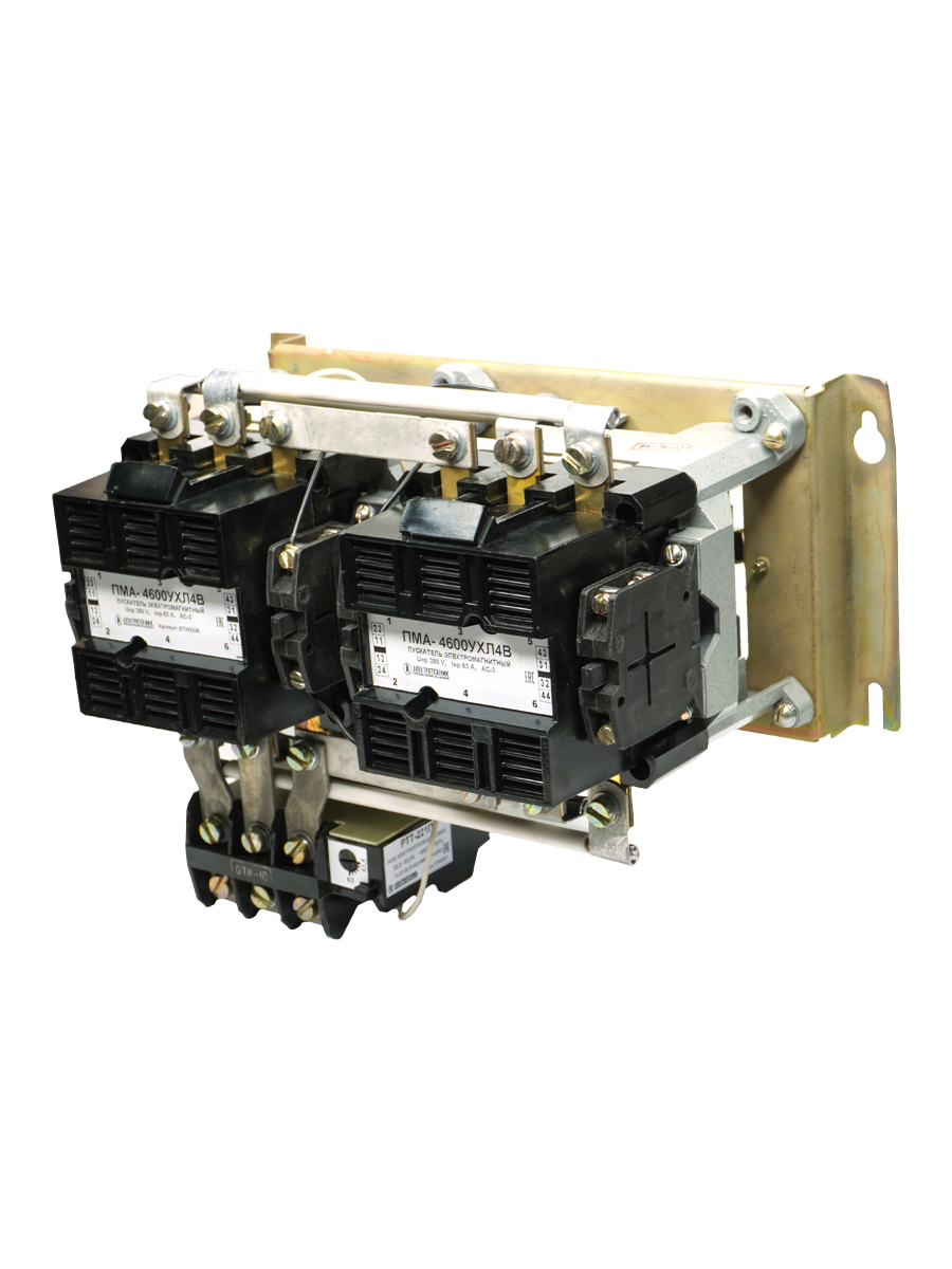 ПМА-4600 УХЛ4 В, 220В, 4з+4р, 63А, реверсивный, с реле РТТ-221П 42,5-57,5А, IP00  (ЭТ)