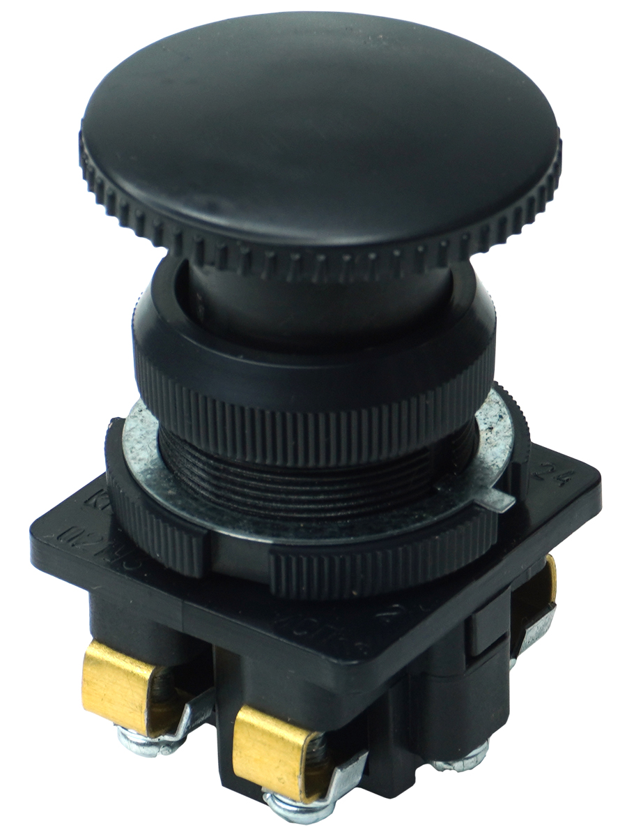 КЕ-021/2, черный, 1з+1р, гриб без фиксации, IP40, 10А, 660В  (ЭТ)