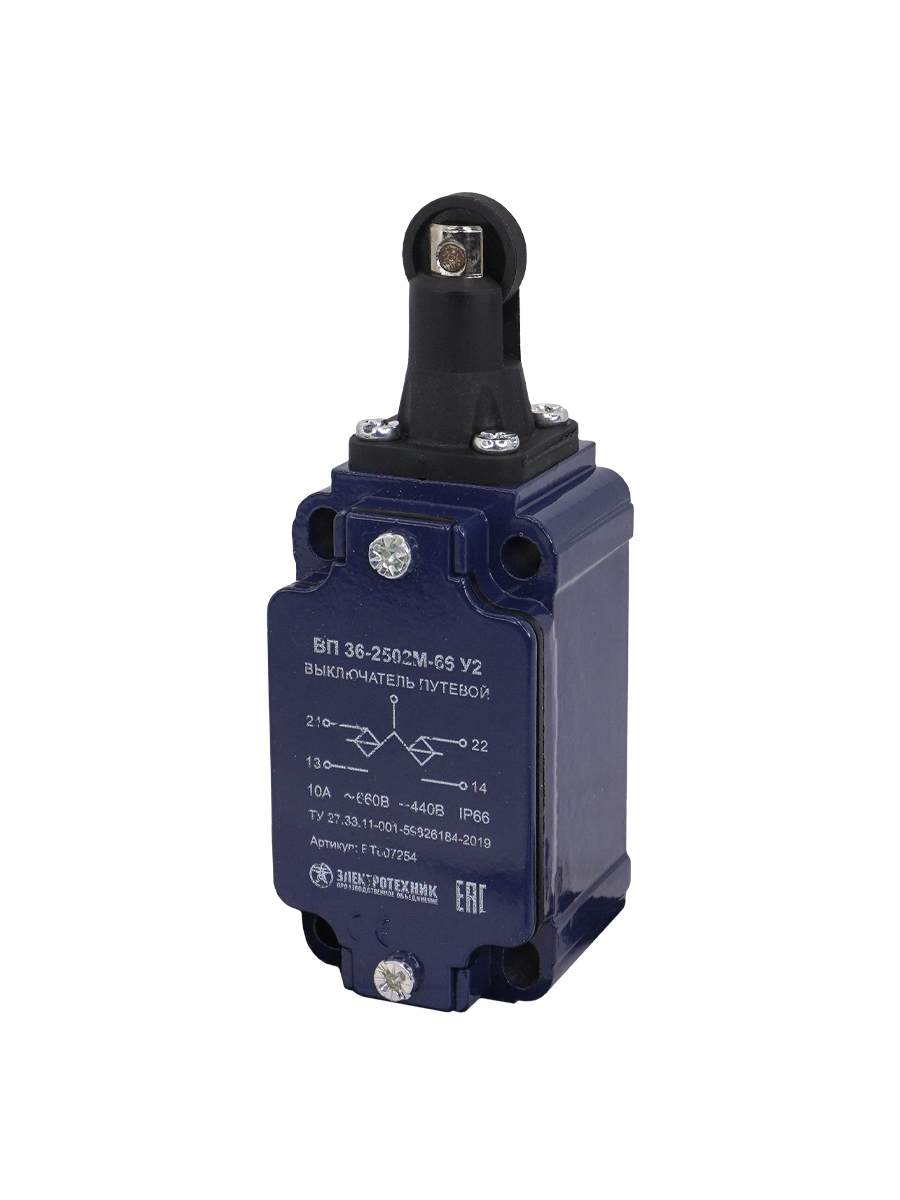 ВП 36-2502М-66 У2 (XCKJ567H29),толкатель с роликом,1з+1р,полумгнов.,30х60мм,б/сальника,3А,IP66  (ЭТ)