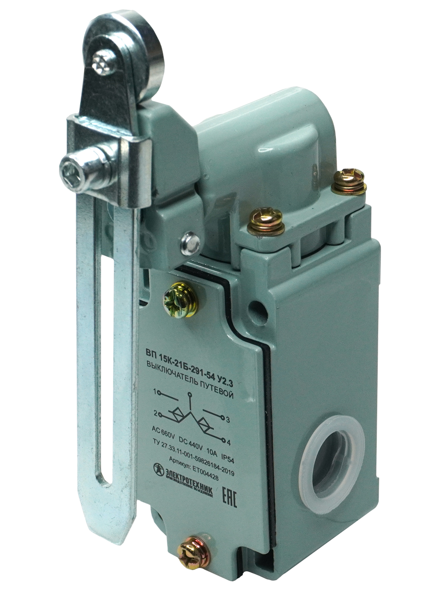 ВП 15К-21Б-291-54 У2.3, рычаг с роликом, регулируемый по длине, полумгновенный, IP54  (ЭТ)