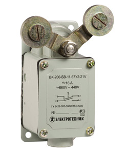 ВК-200-БВ-11-67У2-32, V-образный рычаг, б/сальника, ход влево, cамовозврат, ступень 3, IP67  (ЭТ)