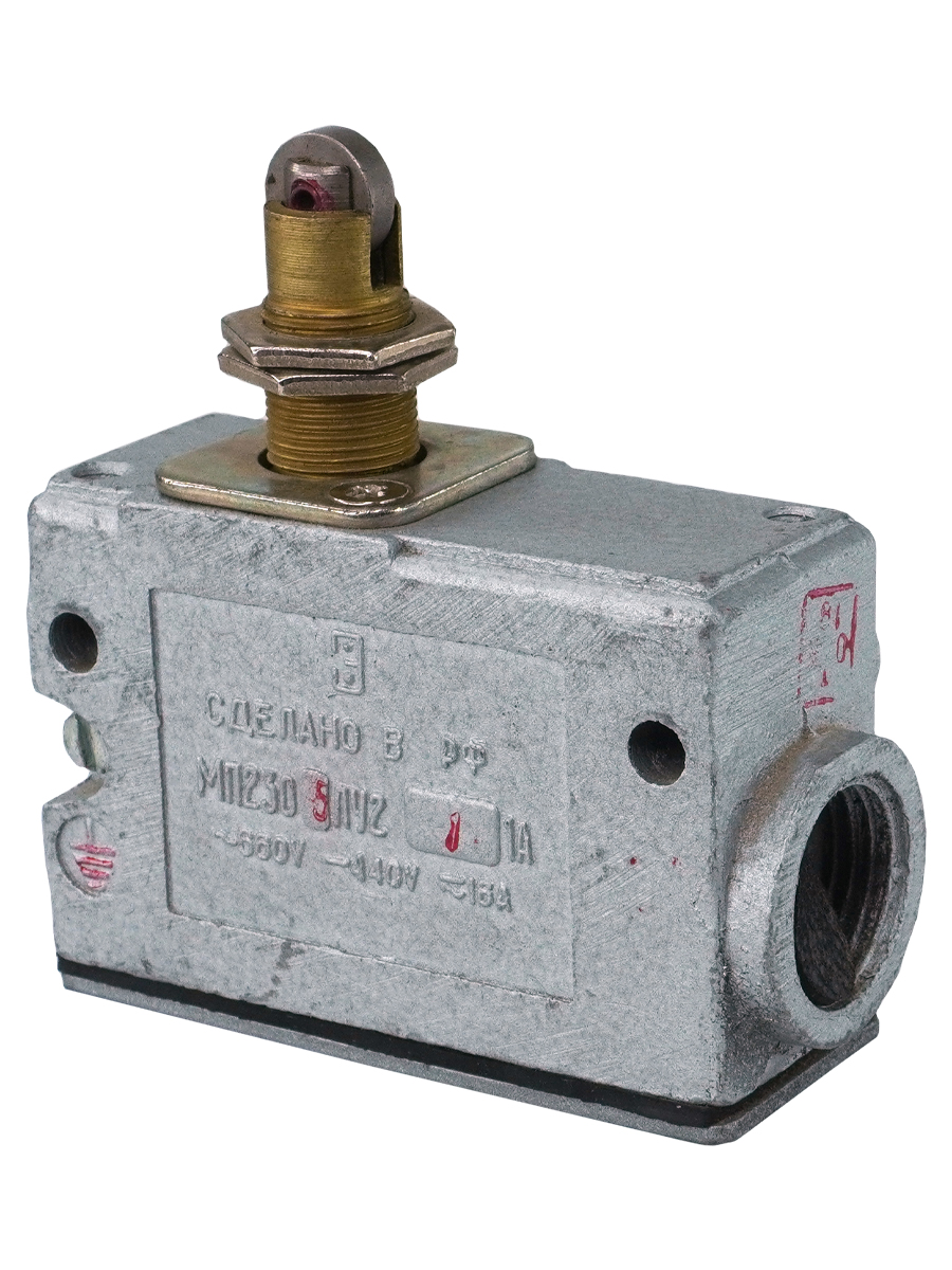 МП 2305 У2 исп.01, IP54, толкатель с продольным расположением ролика, комбинированный, винт 