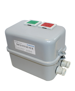 ПМ12-025120 У2 В, 380В, 1з, 25А, нереверс., б/реле, в корпусе IP54, с кнопками ПУСК и СТОП  (ЭТ)