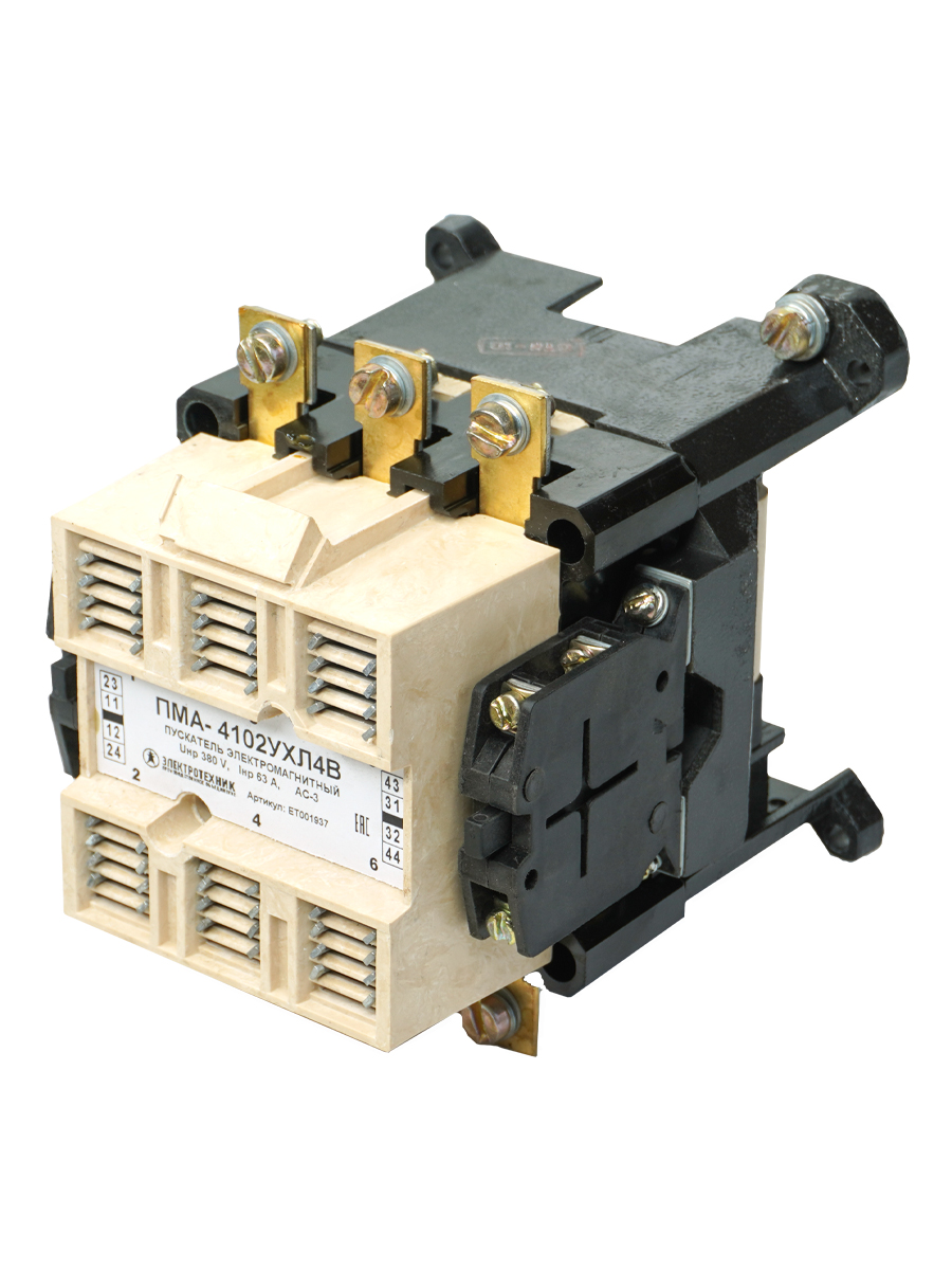 ПМА-4102 УХЛ4 В, 220В, 2з+2р, 63А, нереверсивный, без реле, IP00  (ЭТ)