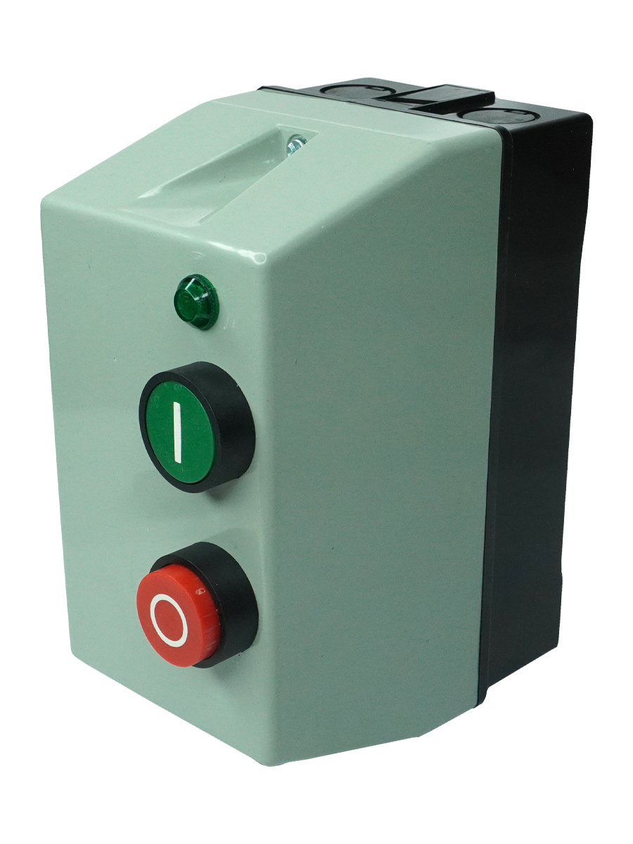 ПМЛ-1230 УХЛ4 Б,220В,1з,10А,нереверс.,с реле 7-10А,в корпусе IP54,с кнопками ПУСК+СТОП, сигн.л. (ЭТ)