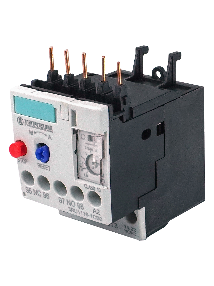 3RU1116-0DB0,3-пол.,0.09кВт,0.22...0.32А,1НО+1НЗ,типораз.S00,ручн/автомат.сброс,винт.клем.,IP20 (ЭТ)