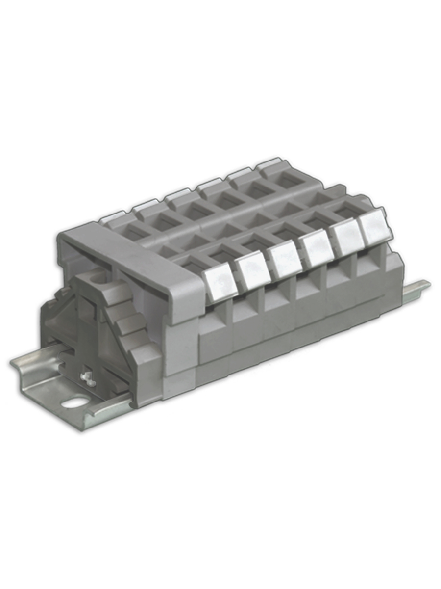 БЗН24-4М25-в/в-10 У3, тип 2, 25А, 0,35-4 мм2, десять пар мостиковых клемм, рейка Р2-1