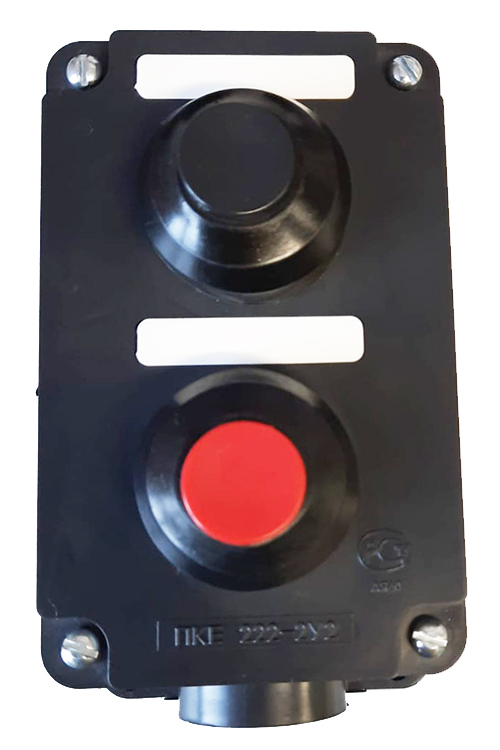 ПКЕ 222-2 У2, 10А, 660В, 2 элемента, чёрный и красный цилиндр (с протектором), накладной, IP54  (ЭТ)