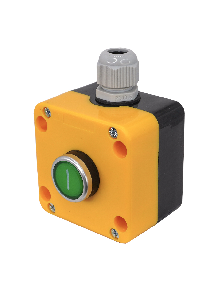 ПКУ22-1021-65У1, 1 зелёный цилиндр "I" (НО), IP65  (ЭТ)