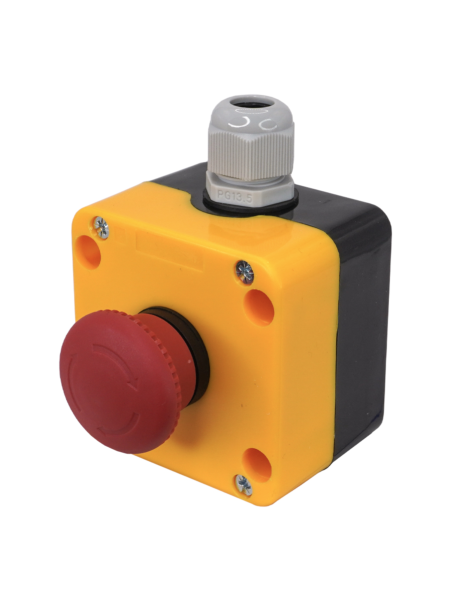 ПКУ22-K178F-65У1, 1 красный гриб с фиксацией (2НЗ), IP65  (ЭТ)