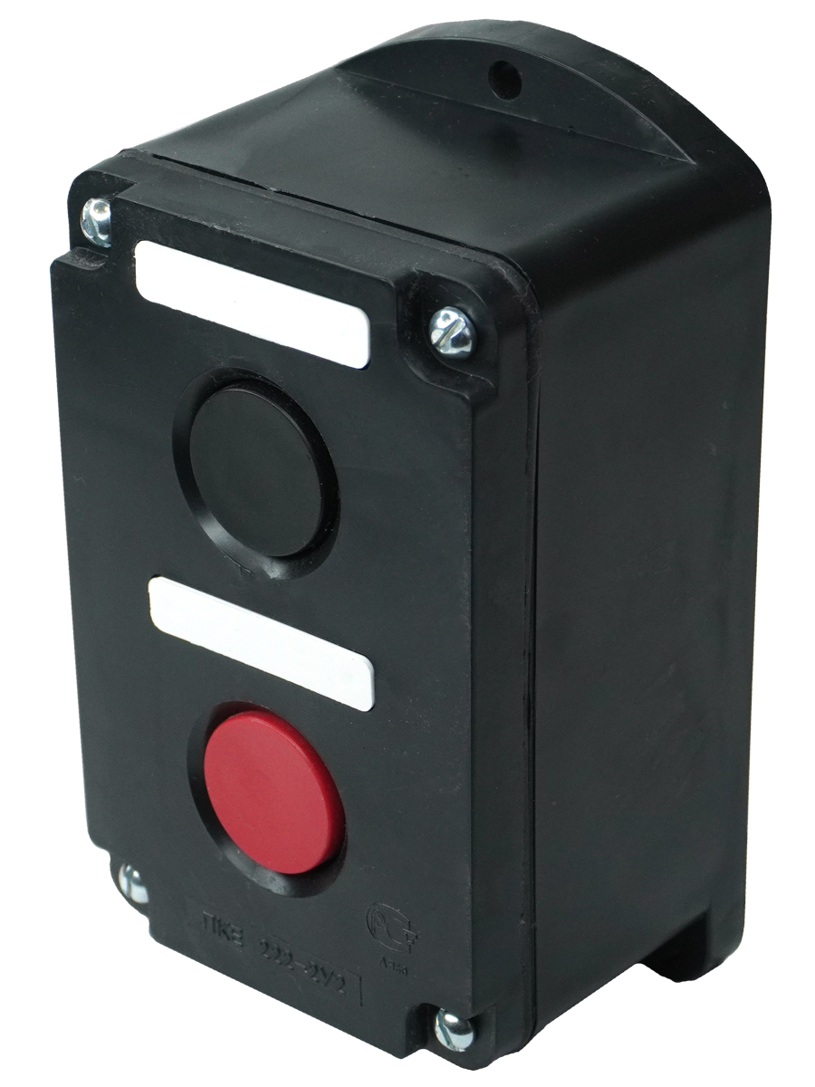 ПКЕ 222-2 У2, 10А, 660В, 2 элемента, чёрный и красный цилиндр, накладной, IP54  (ЭТ)