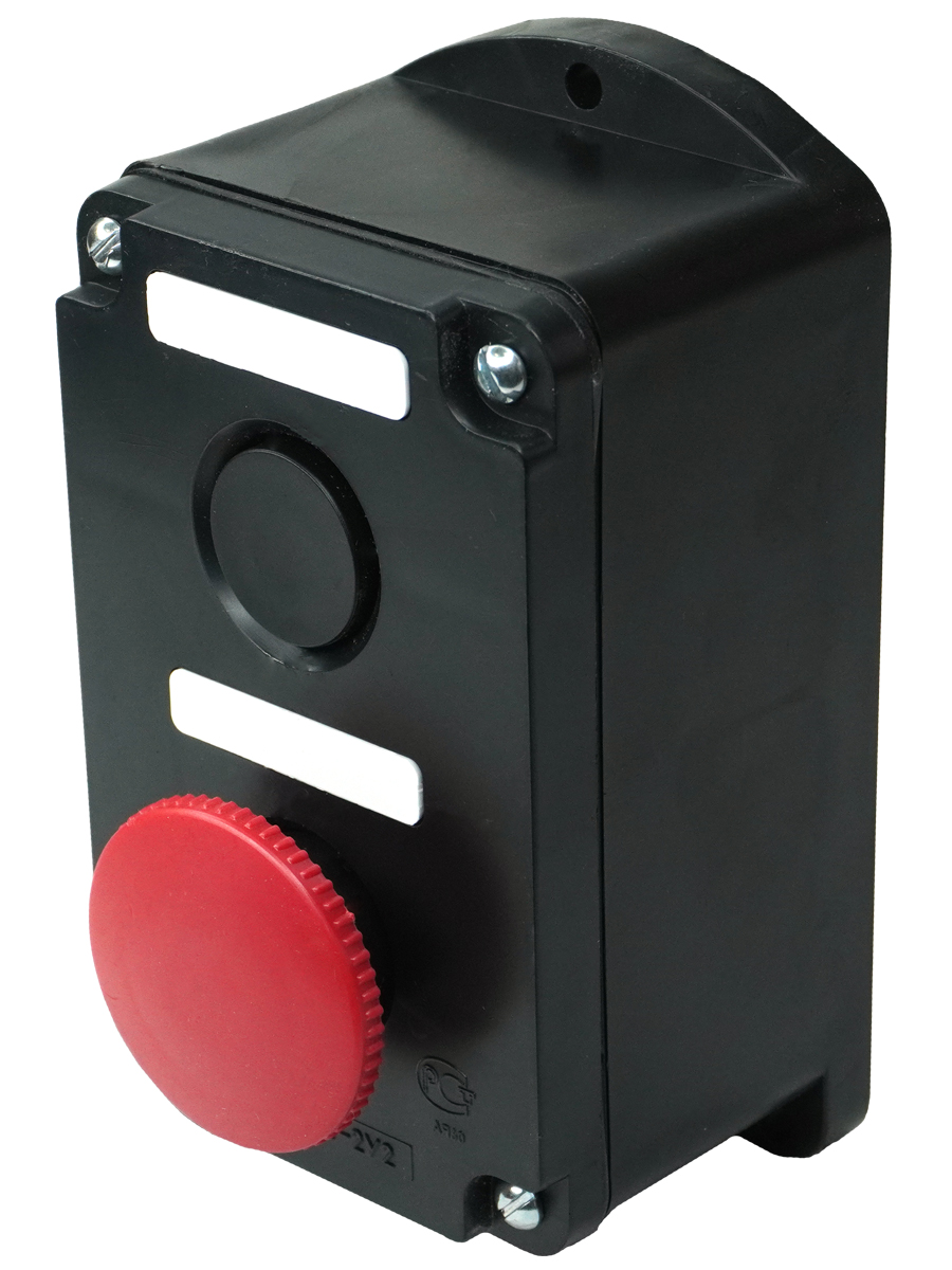 ПКЕ 222-2 У2, 10А, 660В, 2 элемента, чёрный цилиндр и красный гриб, накладной, IP54  (ЭТ)